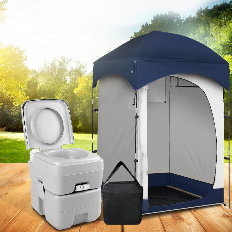 Weisshorn 20L Outdoor Portable Toilet Camping Shower Tent Pop Up Change Room BL