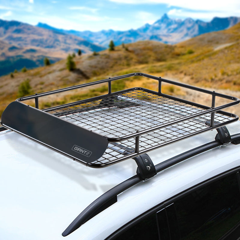 Giantz Universal Roof Rack Basket Car Carrier Steel 123cm