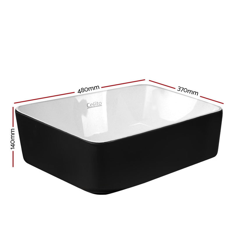 Ceramic Bathroom Basin Sink Vanity Above Counter Basins Bowl Black White