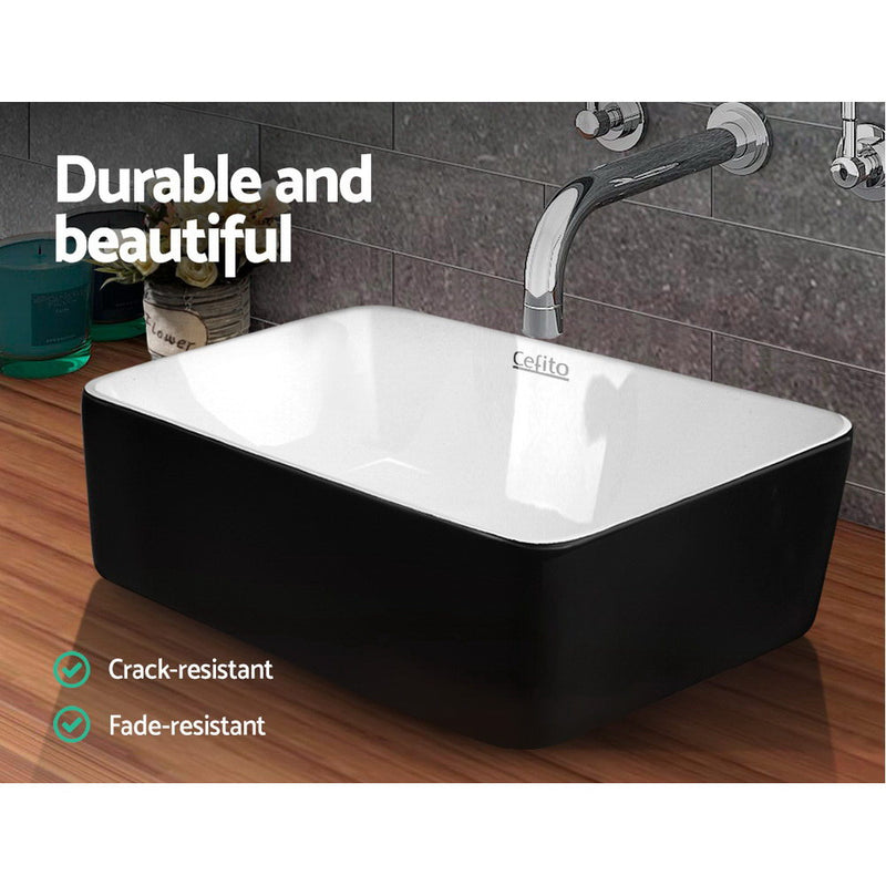 Ceramic Bathroom Basin Sink Vanity Above Counter Basins Bowl Black White