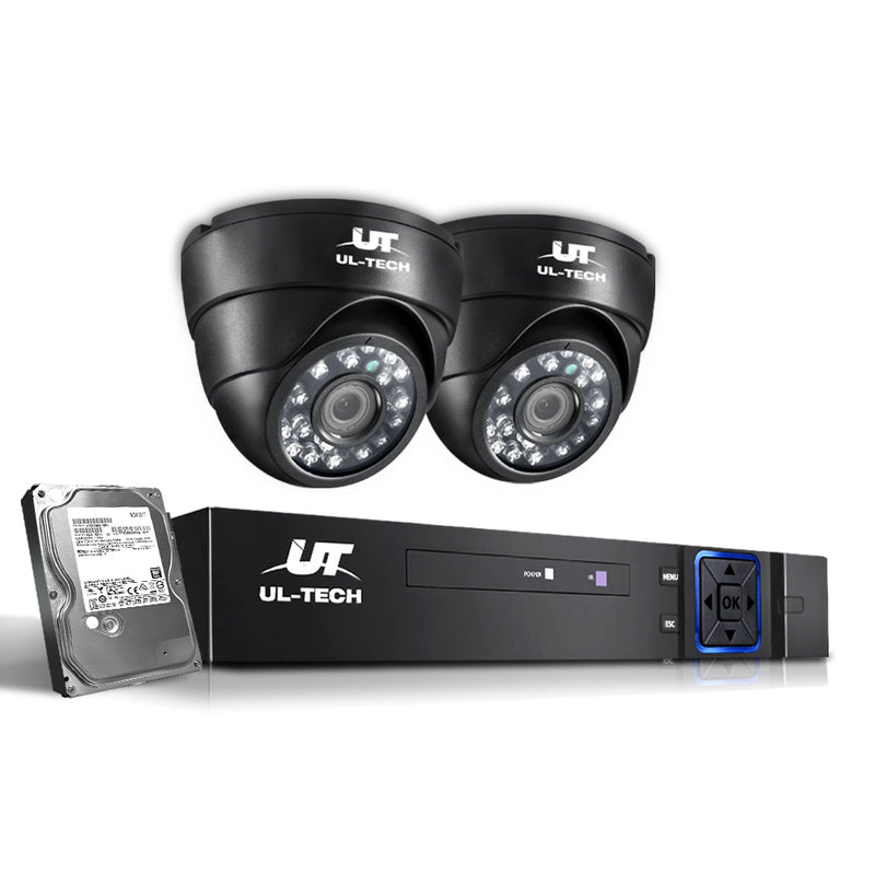 UL-Tech CCTV Security System 2TB 4CH DVR 1080P 2 Camera Sets