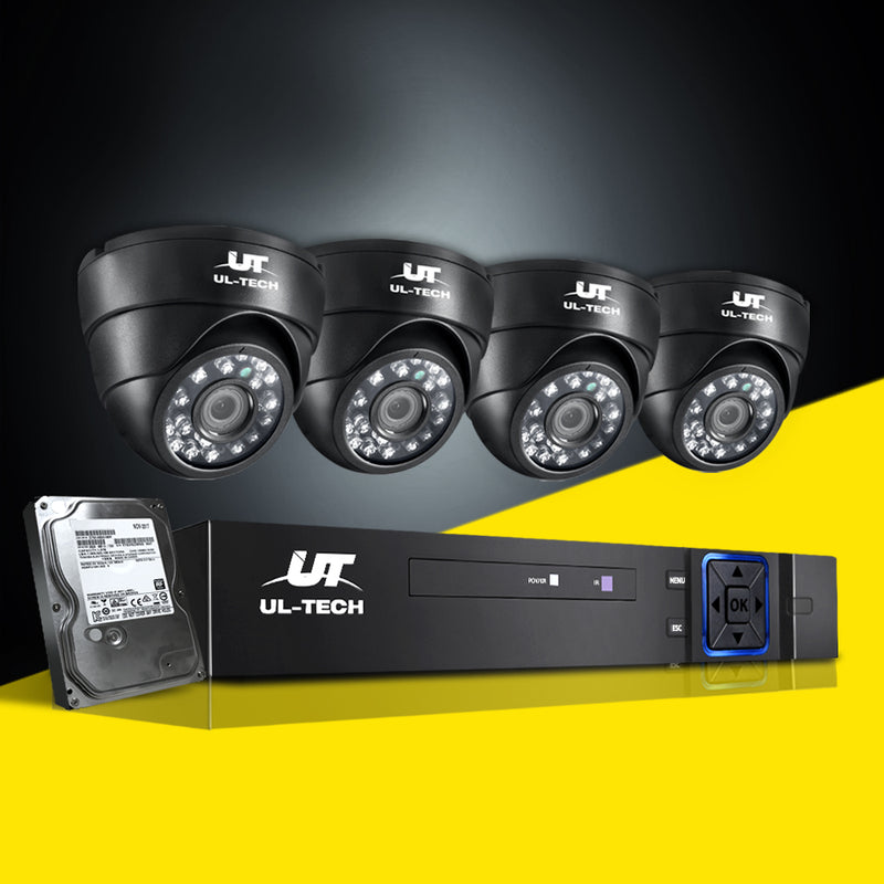 UL-Tech CCTV Security System 2TB 4CH DVR 1080P 4 Camera Sets