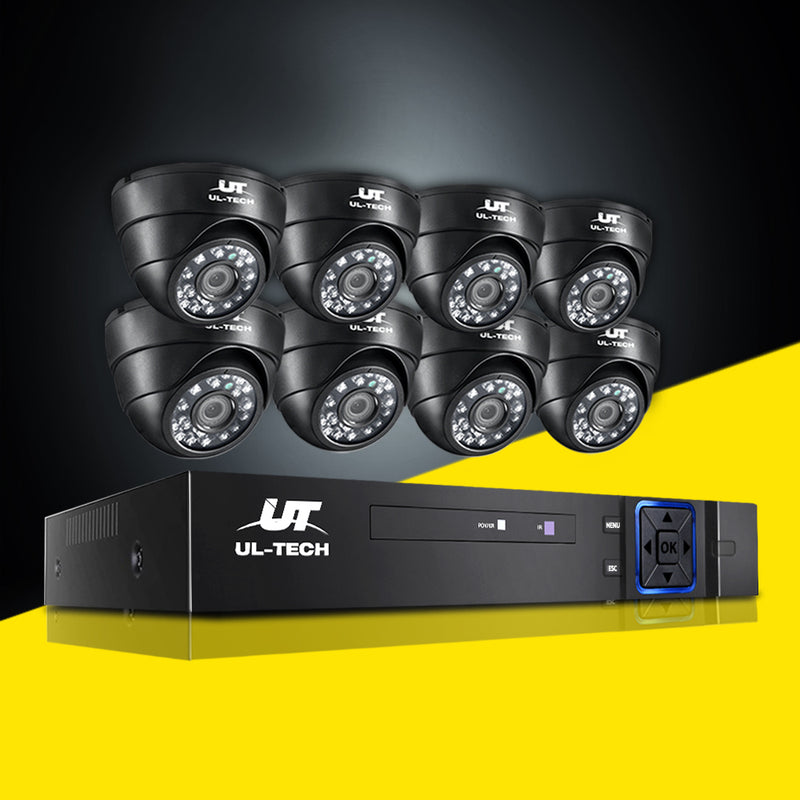 UL-tech CCTV Camera Home Security System 8CH DVR 1080P IP 8 Dome Cameras Long Range