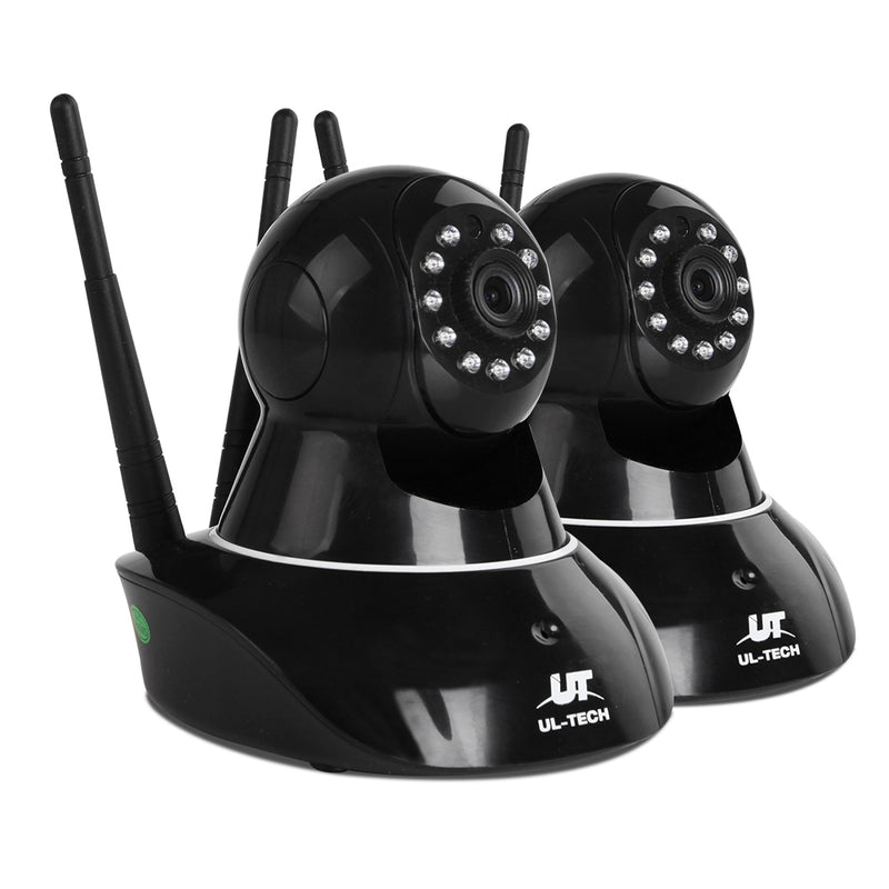 UL Tech Set of 2 1080P Wireless IP Cameras - Black