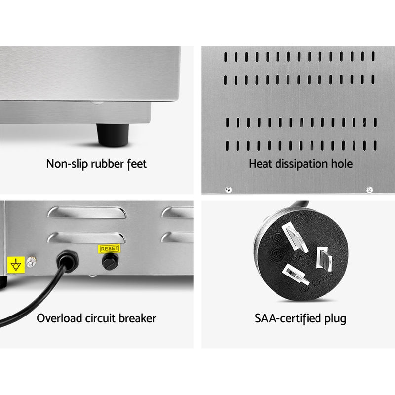 3000W Electric Griddle Hot Plate - Stainless Steel