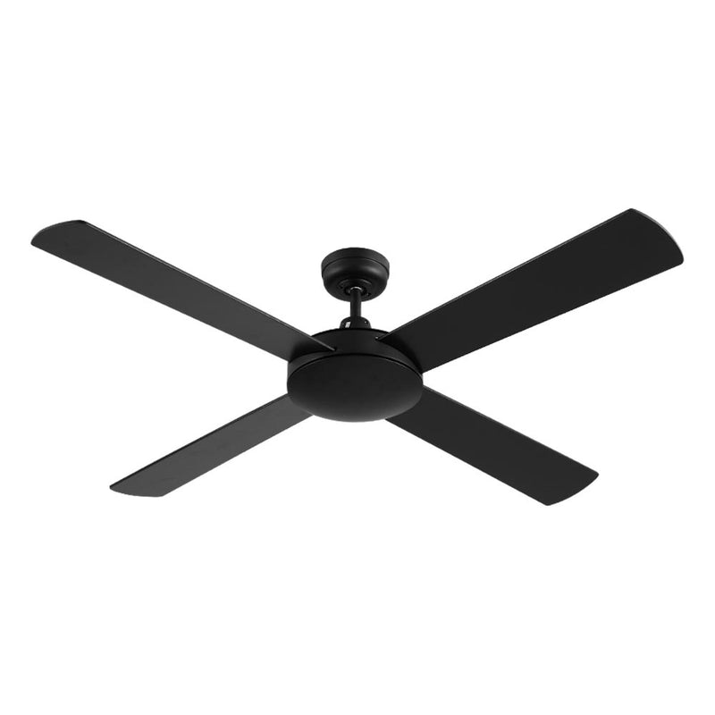 Devanti 52 inch 1300mm Ceiling Fan Wall Control 4 Wooden Blades Cooling Fans Black