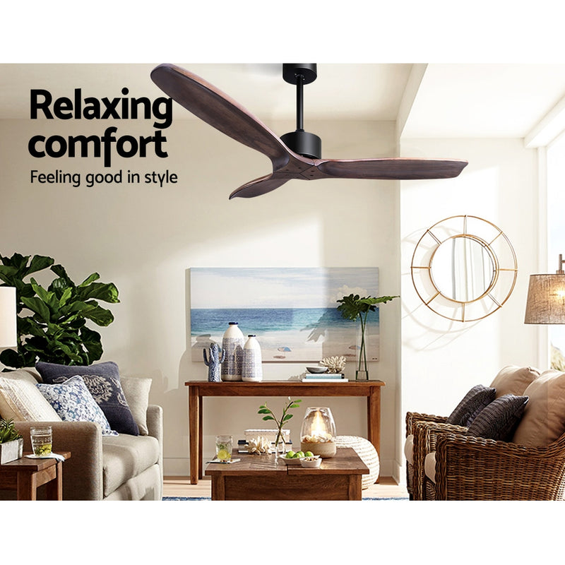 Devanti 52'' Ceiling Fan With Remote Control Fans 3 Wooden Blades Timer 1300mm