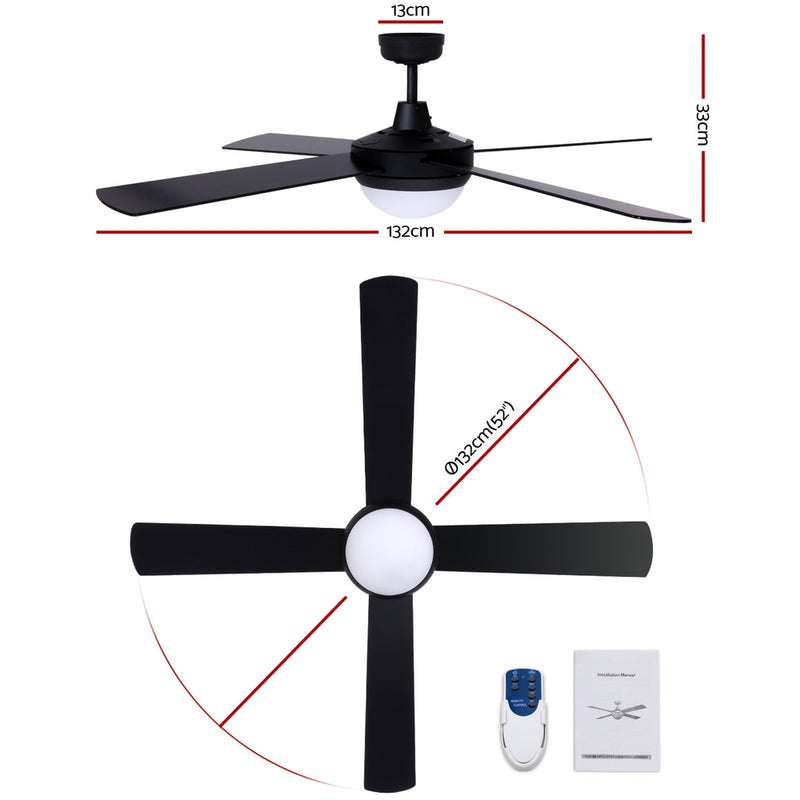 Devanti 52" Ceiling Fan - Black