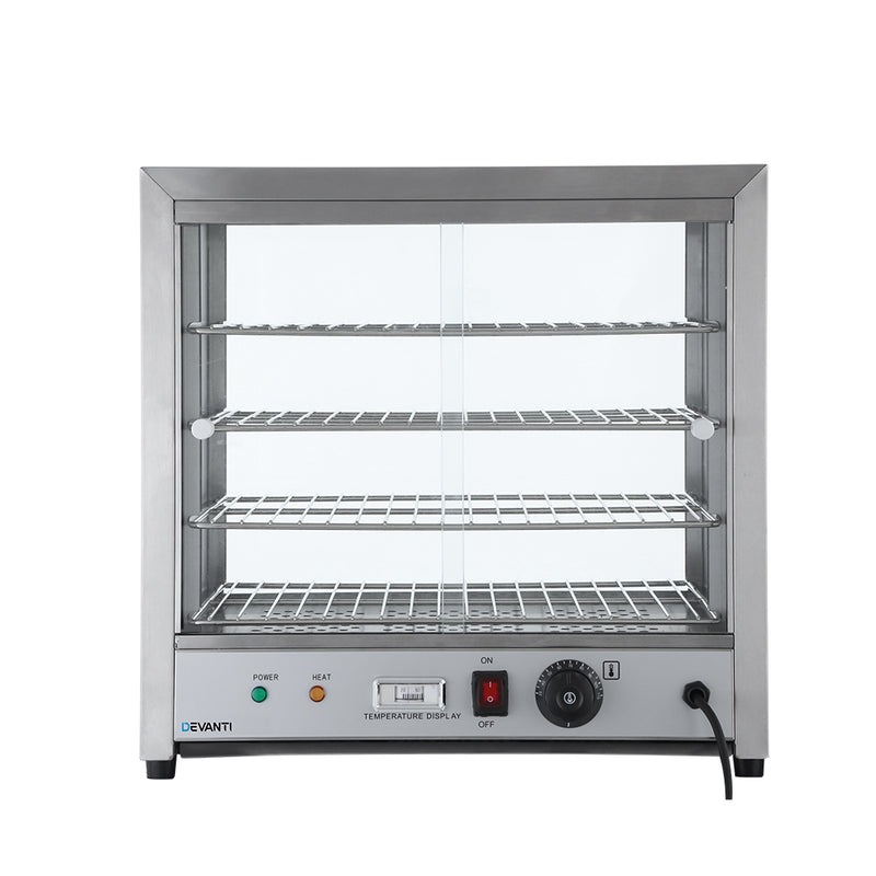 Devanti Commercial Food Warmer Pie Hot Display Showcase Cabinet Stainless Steel