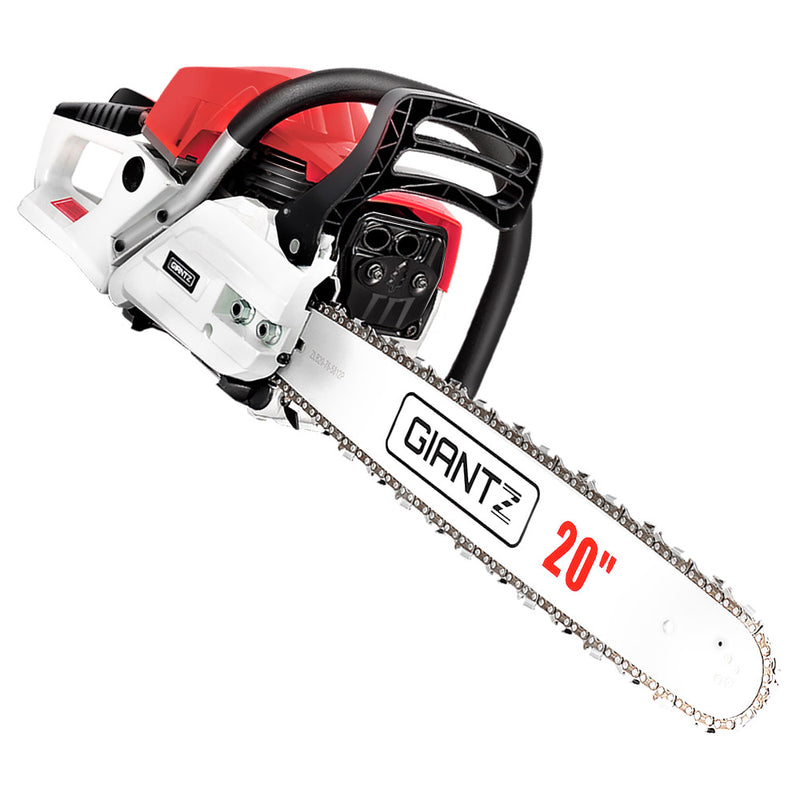 62CC Commercial Petrol Chainsaw - Red & White