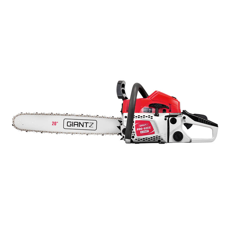 62CC Commercial Petrol Chainsaw - Red & White