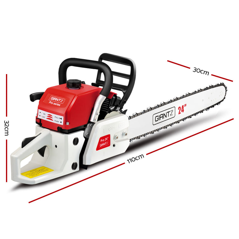 92CC Commercial Petrol Chainsaw - Red & White