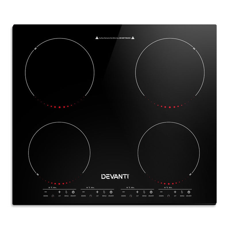 Devanti Induction Cooktop 60cm Electric Ceramic Cooker 4 Burner Stove