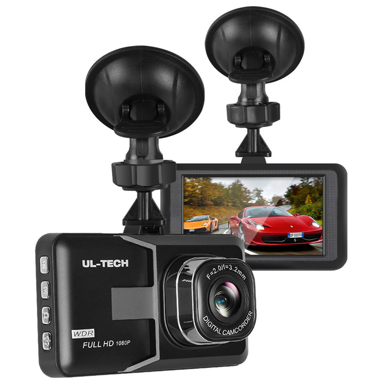 UL Tech 3 Inch Screen Dash Cam - Black