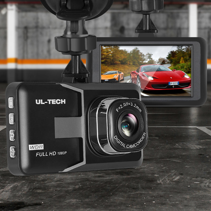 UL Tech 3 Inch Screen Dash Cam - Black