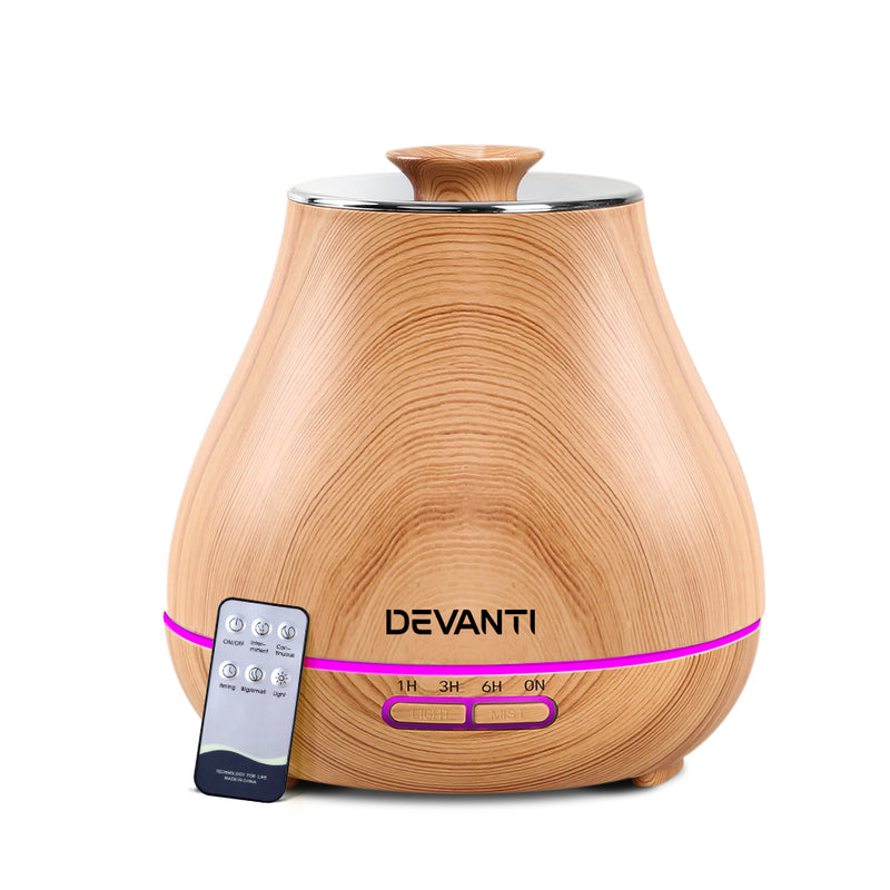 DEVANTi Aroma Diffuser Air Humidifier Light Wood Grain 400ml