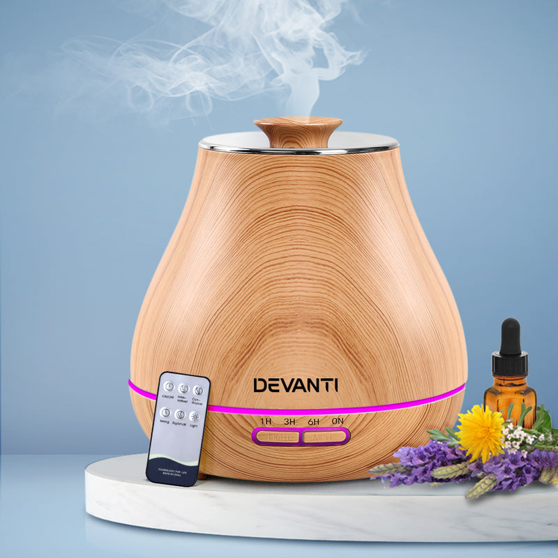 DEVANTi Aroma Diffuser Air Humidifier Light Wood Grain 400ml