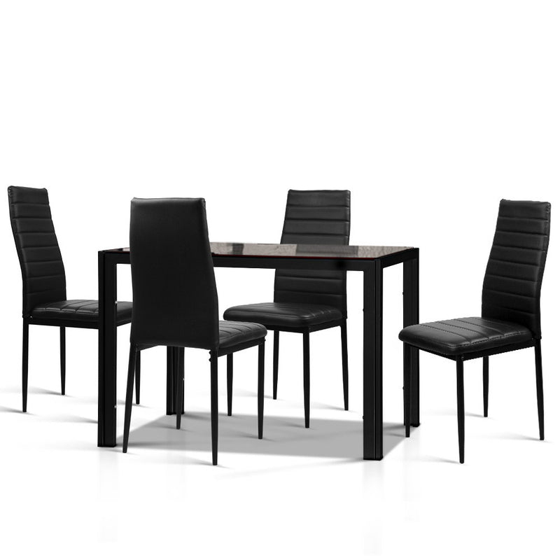 Astra 5-Piece Dining Table and Chairs Sets - Black