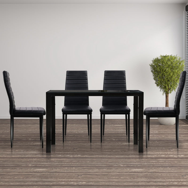 Astra 5-Piece Dining Table and Chairs Sets - Black