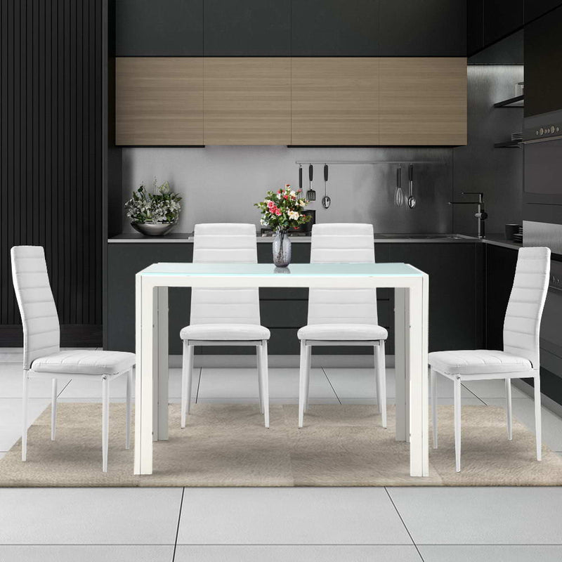 5 Piece Dining Table Set - White