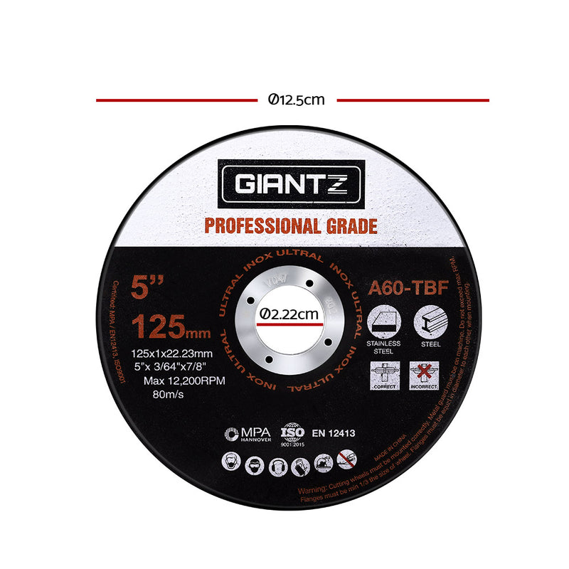 Giantz 200 x 5" Cutting Disc 125mm Metal Cut Off Wheel Angle Grinder Thin Steel