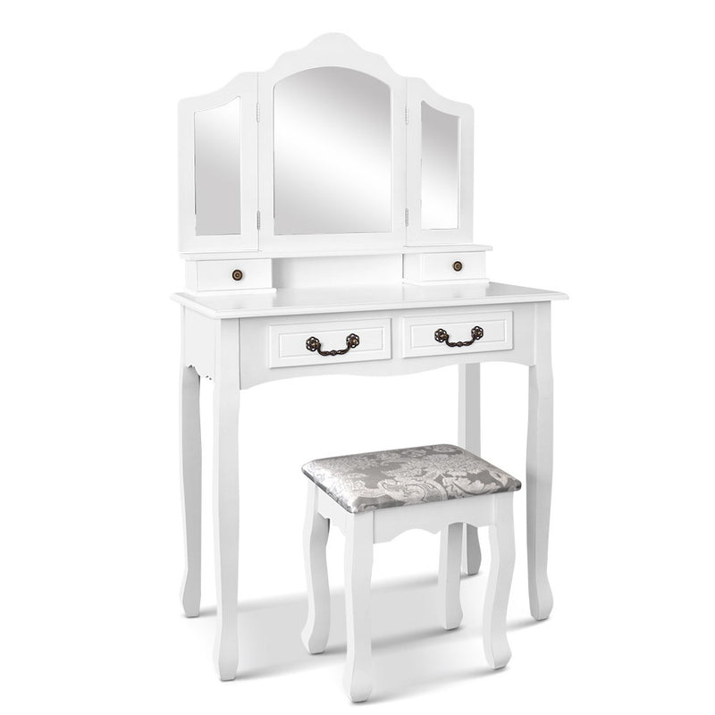 Dressing Table with Mirror - White