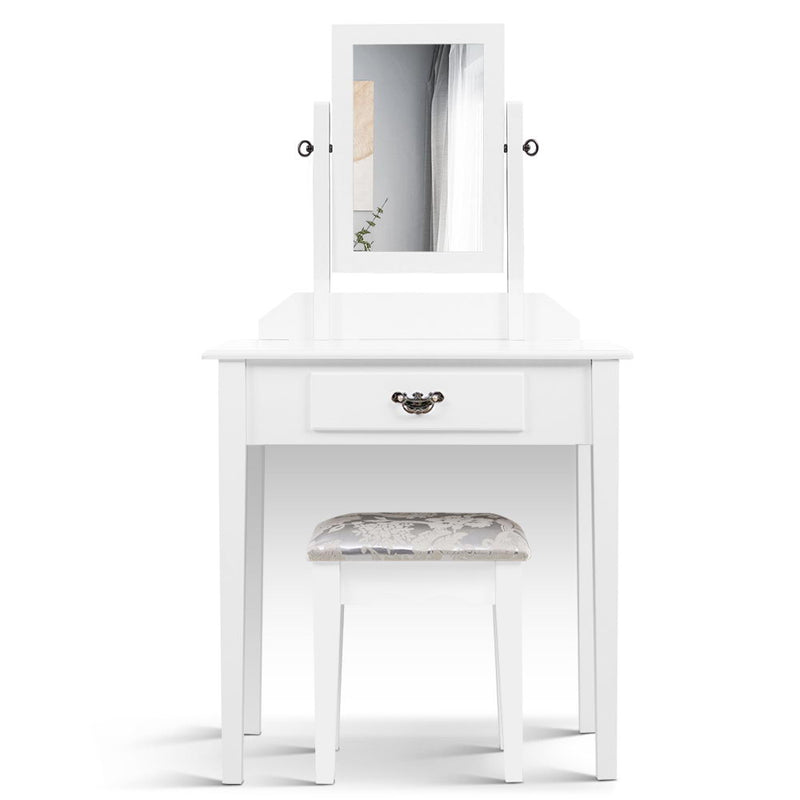 Dressing Table Stool Set Makeup Mirror Jewellery Cabinet Drawer Organizer