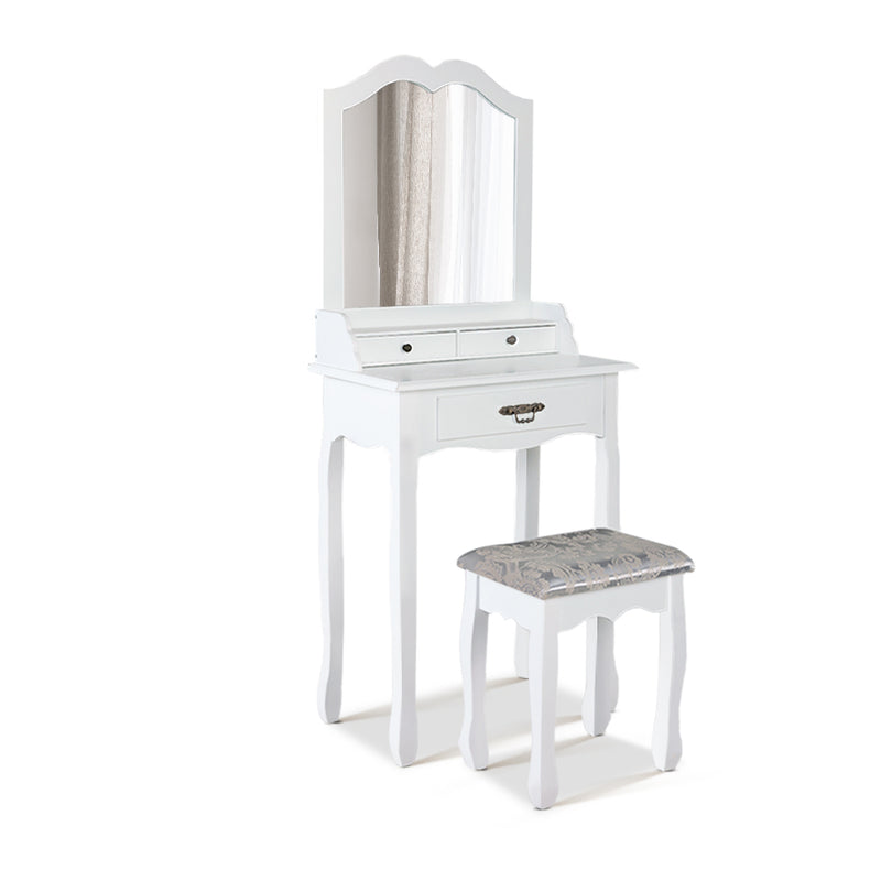 Dressing Table Stool Mirror Drawer Makeup Jewellery Cabinet White Desk