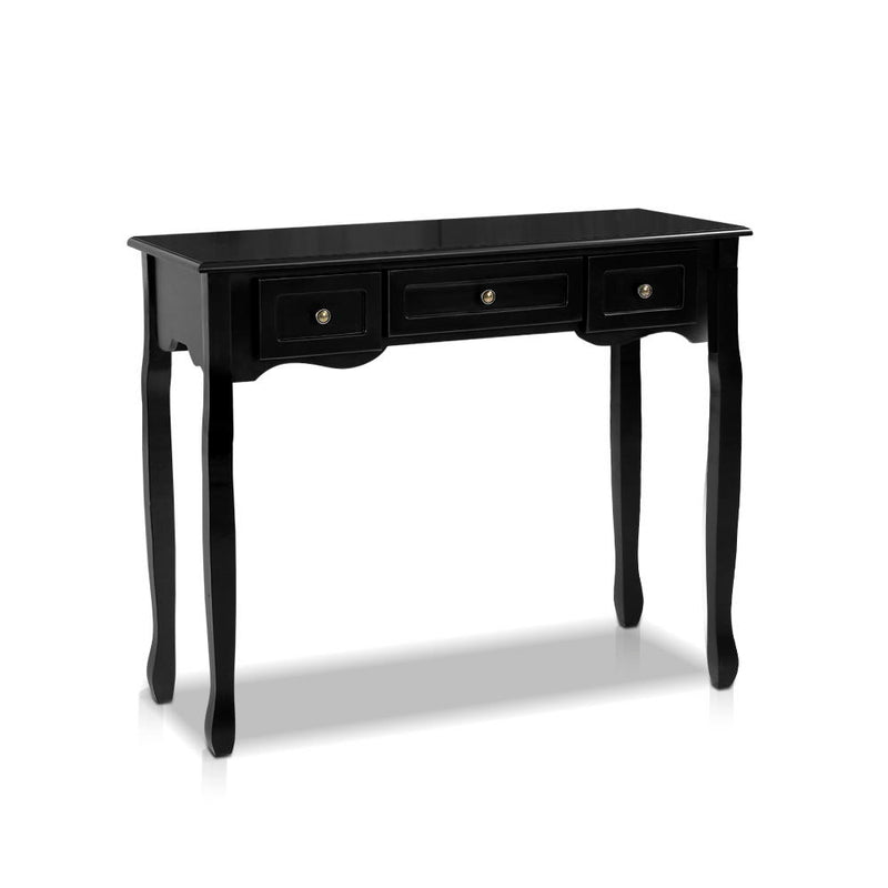 Hallway Console Table Hall Side Dressing Entry Display 3 Drawers Black