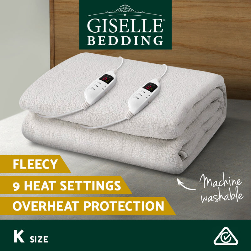 Giselle Bedding 9 Setting Fully Fitted Electric Blanket - King