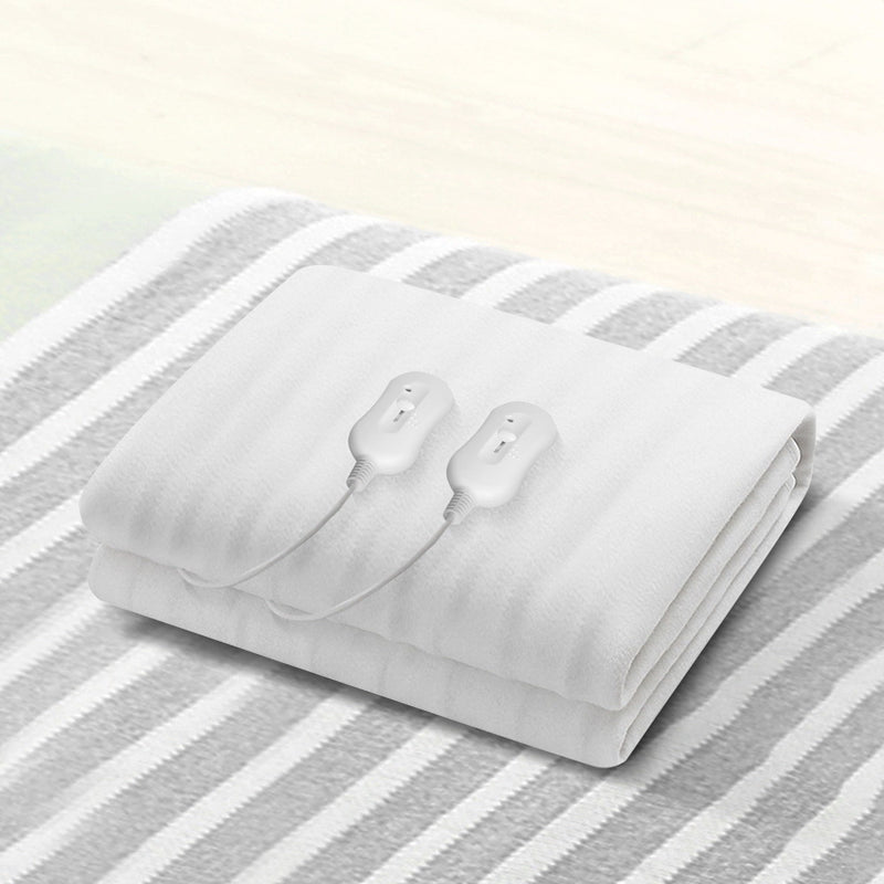 Giselle Heated Electric Blanket Washable Fully Fitted Polyester Underlay Pad Double