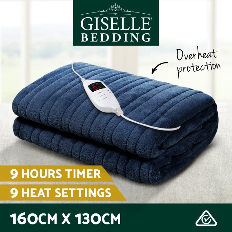 Giselle Bedding Electric Throw Blanket - Navy