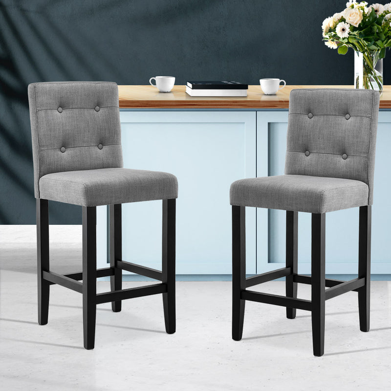 Set of 2 French Provincial Dining Chairs - Grey