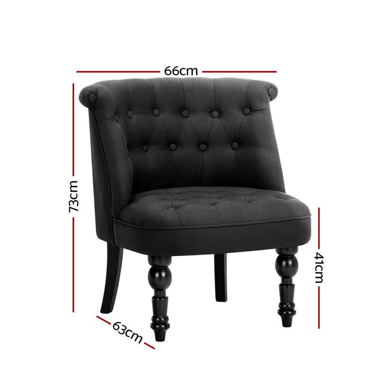 Fabric Occasional Accent Chair - Black