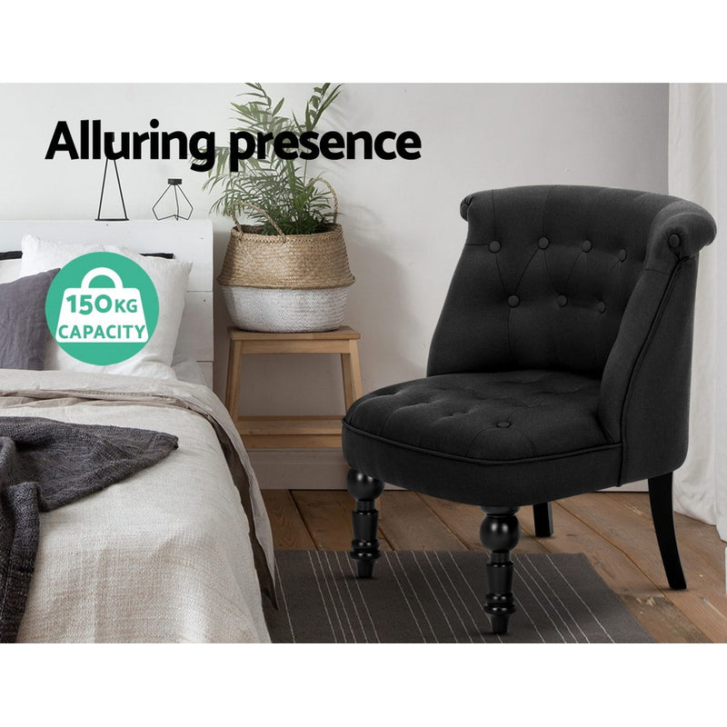 Fabric Occasional Accent Chair - Black