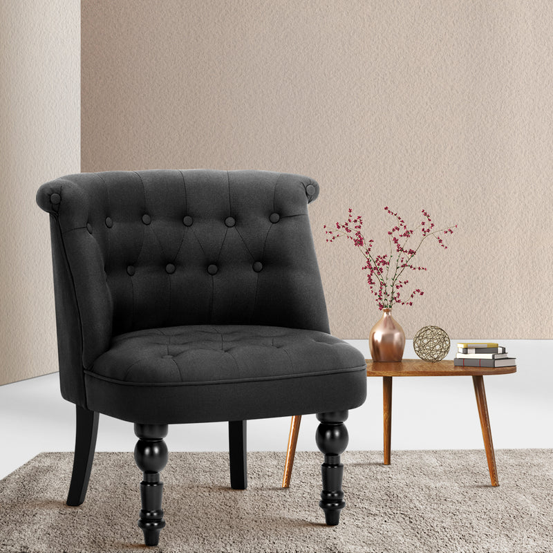 Fabric Occasional Accent Chair - Black