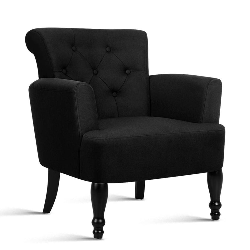 French Lorraine Chair Retro Wing - Black