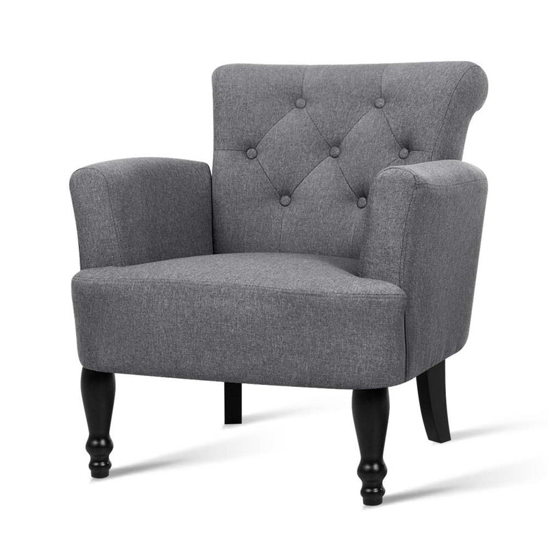 French Lorraine Chair Retro Wing - Grey