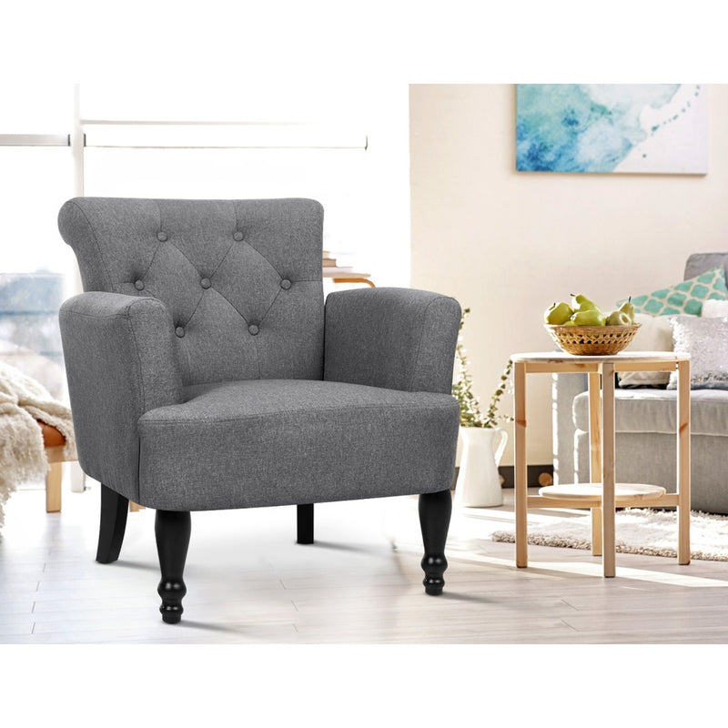 French Lorraine Chair Retro Wing - Grey