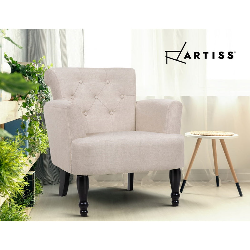 French Lorraine Chair Retro Wing - Taupe