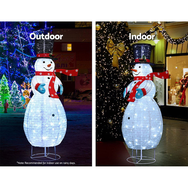 Christmas Motif Lights Foldable Snowman 120 LED Fairy Outdoor