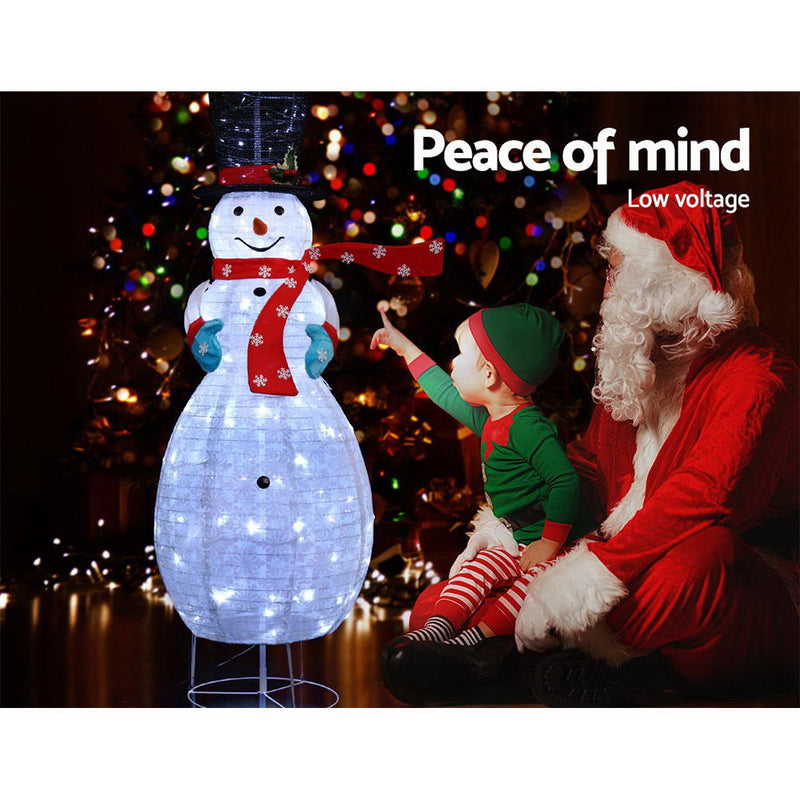 Christmas Motif Lights Foldable Snowman 120 LED Fairy Outdoor