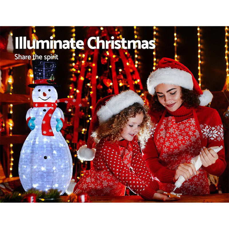 Christmas Motif Lights Foldable Snowman 120 LED Fairy Outdoor