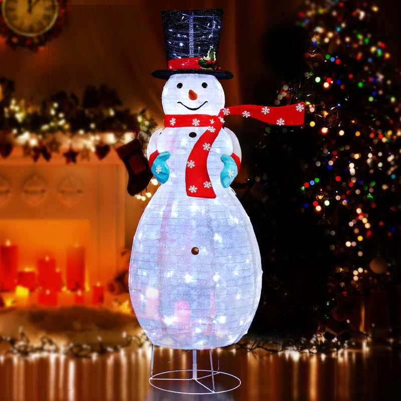 Christmas Motif Lights Foldable Snowman 120 LED Fairy Outdoor