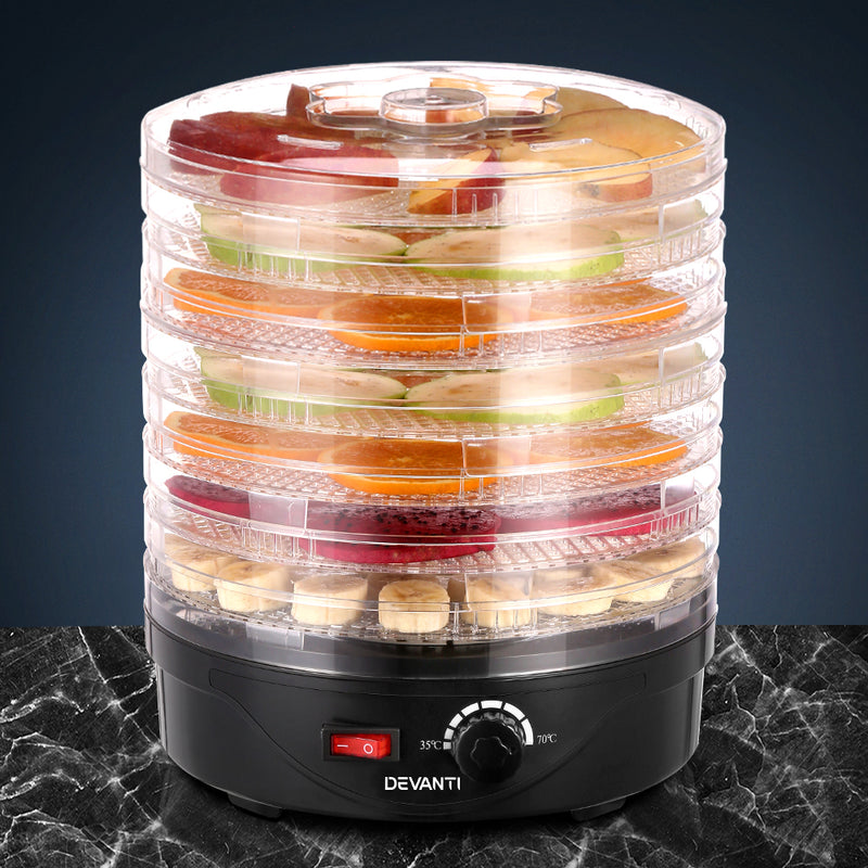 Devanti Food Dehydrator with 7 Trays - Black