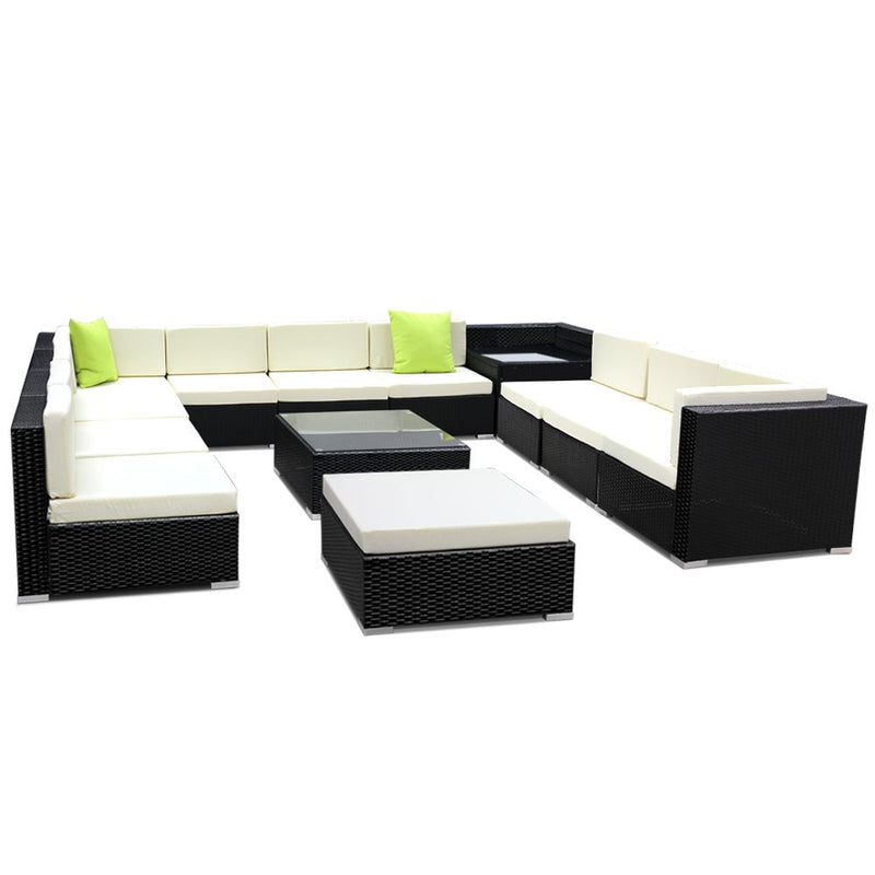 13PC Outdoor Furniture Sofa Set Wicker Garden Patio Lounge