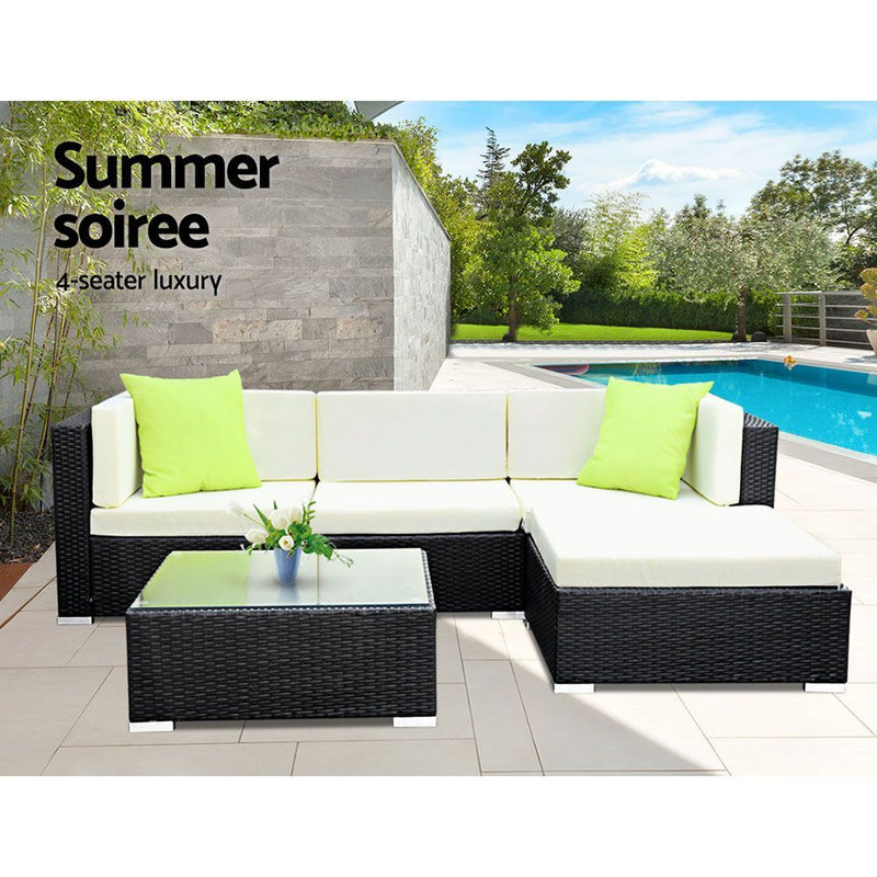 7PC Sofa Set with Storage Cover Outdoor Furniture Wicker