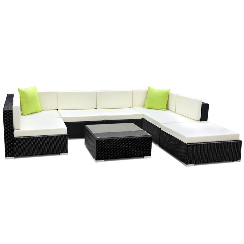 8PC Sofa Set with Storage Cover Outdoor Furniture Wicker