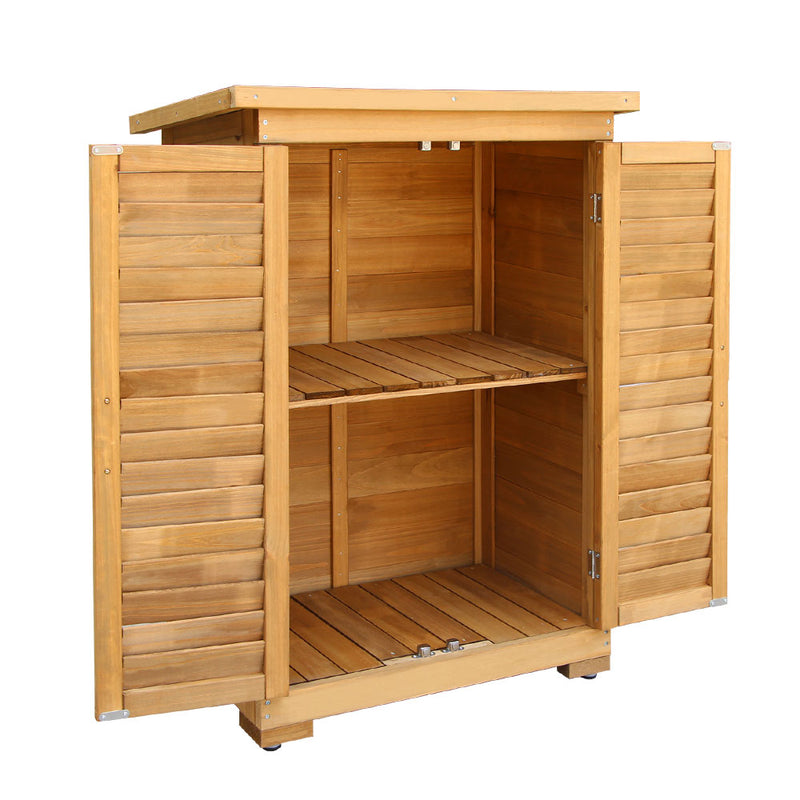 Portable Wooden Garden Storage Cabinet