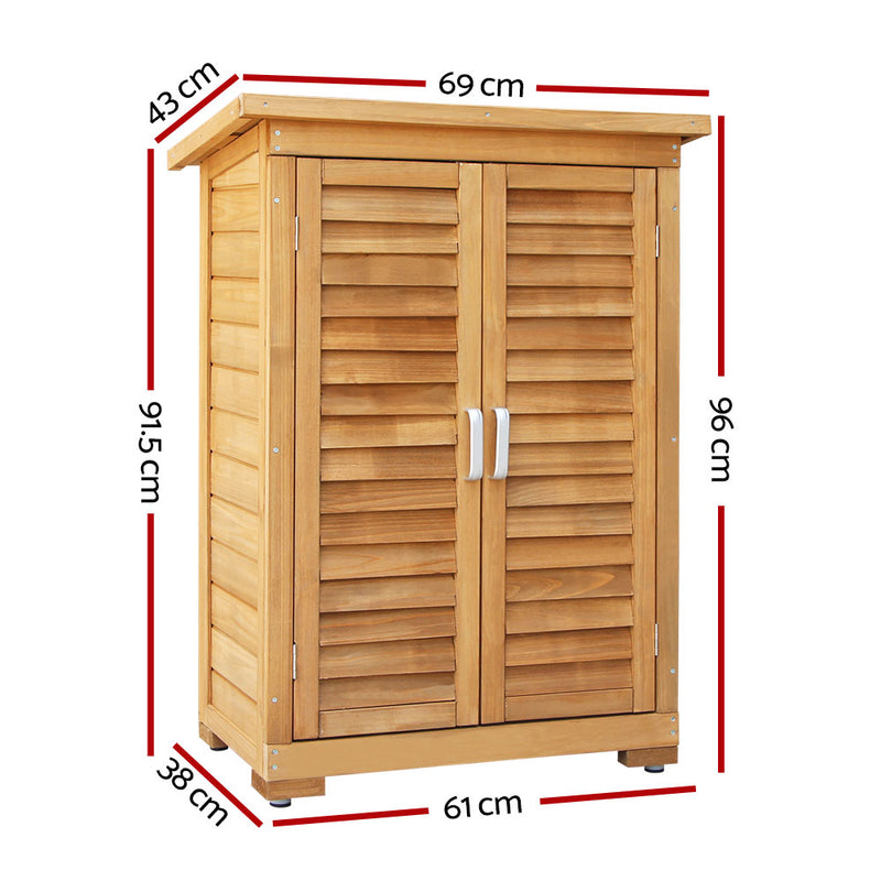 Portable Wooden Garden Storage Cabinet